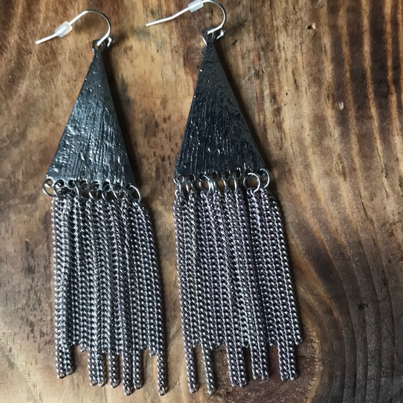 Earrings Silver plated with Fringe chains - Picture 6 of 7